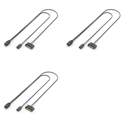 3X Controller ARGB per Computer PC Case RESET Controllo  A ARGB Reset Cavo di Alimentazione PC 5V 3Pin Controller di Illuminazione Nero