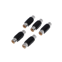 Lot de 5 adaptateurs RCA femelle vers RCA femelle pour câble vidéo