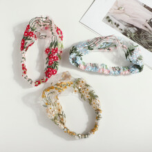 Bandeau brodé à motif floral en fil résille doux au toucher, accessoire pour cheveux femme