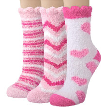 PUMIER Lot de 3 paires de chaussettes duveteuses pour femmes, chaudes, moelleuses et douces, idéales pour l'hiver, pour dormir à la maison ou pour