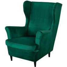 Wingback Chair Covers 2-Piece Stretch Wing Chair Sofa Slipcover Velvet Armchair Covers Furniture Protector, 10 Colors
