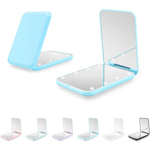 Miroir de maquillage LED PUMIER, grossissement 1X/3X, miroir de voyage portable avec lumière, batterie rechargeable, miroir de sac compact pour