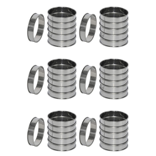36 Pack 4 Polegadas Double Rolled English Muffin Rings, Aço Inoxidável Crumpet Rings, Tart Rings, Round