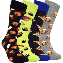 Chaussettes fantaisie pour homme - Motifs pop culture humoristiques, coton peigné, cadeau pour papa/petit ami