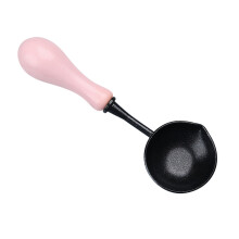 Cuchara vintage para derretir cera con mango de madera | Cuchara de aleación antiadherente para sellos de cera | Perfecta para invitaciones y sobres