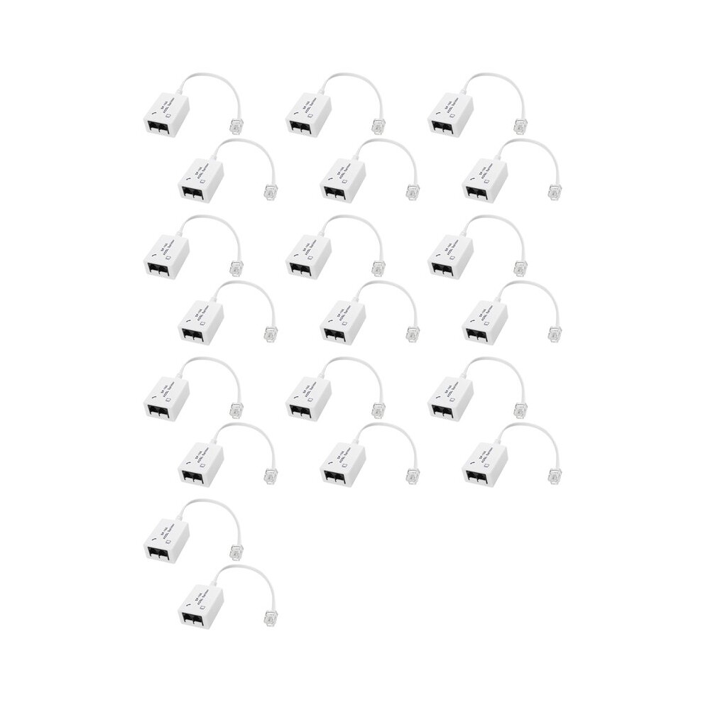 20Pcs Dsl Filter Splitter Adsl Splitter For Phone Male To 2 Female Rj11 6P4c/6P2c Telephone Modem Converter Adapter 6031717613812