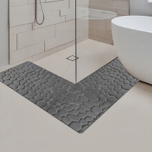 L-förmiger Eckbadeteppich, weicher Samtfleece und Memory-Schaum, rutschfeste, saugfähige Matte für Bad/Küche/Wohnzimmer, maschinenwaschbar, 120 x