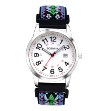 Relógio com pulseira elástica trançada: Relógio de pulso casual analógico de quartzo com pulseira ajustável, mostrador grande com numeração