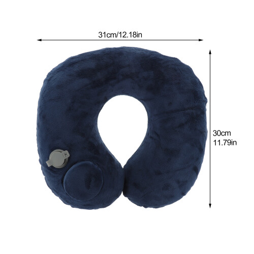 Blauwe Opblaasbare Nekkussen Reis Ergonomisch U- 1