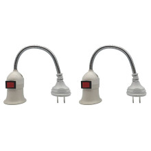 2X E27 Amerikaanse Stekker Lampvoet Conversie Led Licht Muur Flexibele Lamphouder Converter met Schakelaar Led Hoofd Lamp Socket