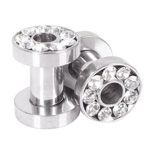 1 par rhinstensrør piercing øretunneller plugs målere øre stræksæt 10