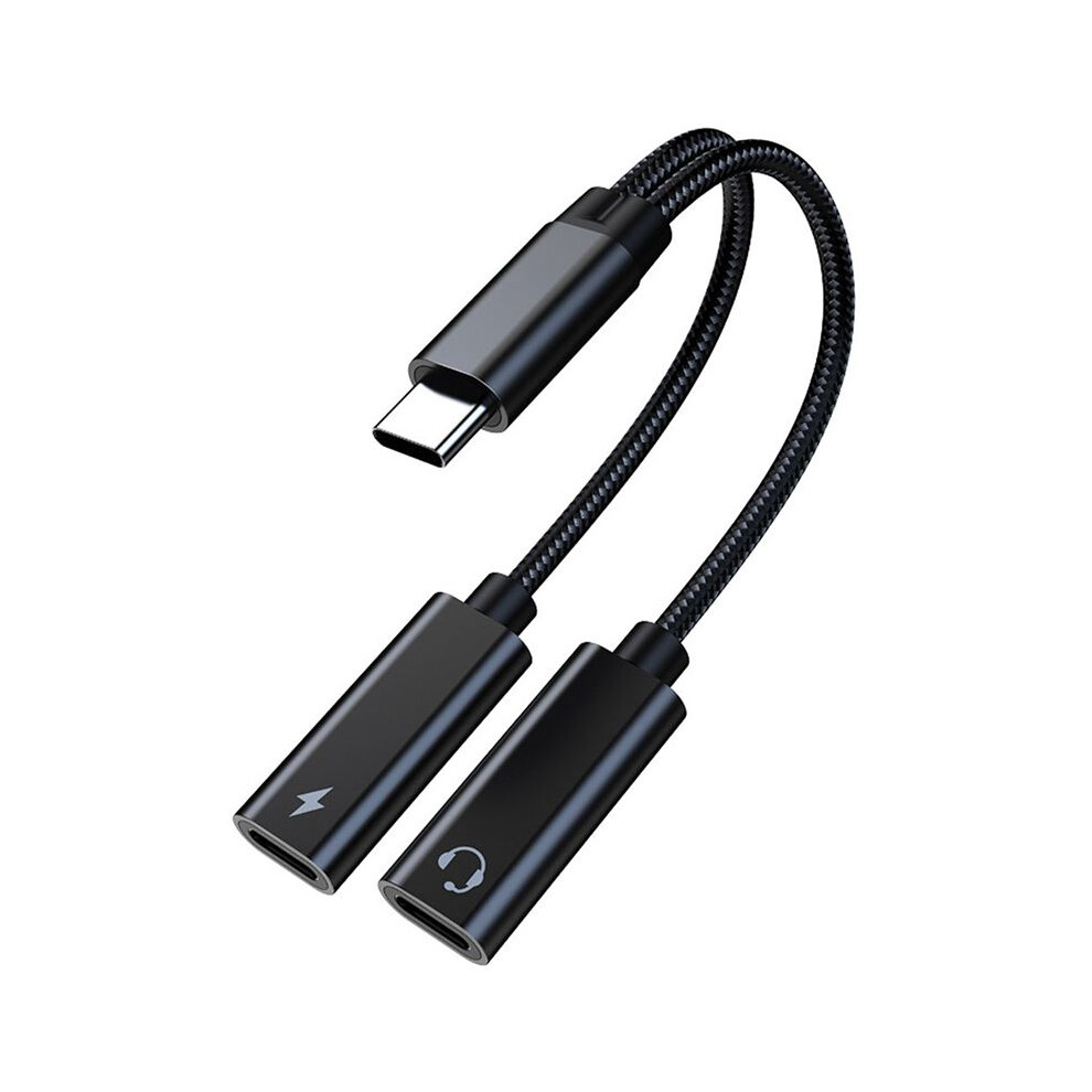 Usb C Splitter, Dual Usb C Headphone And Charger Adapter 32 Bit/60W Fast Charging Compatible With Most Smartphones Black 6032692700085