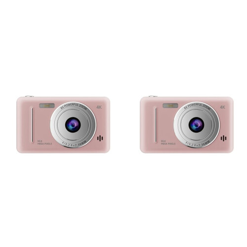 2X 4K Digital Camera Retro CCD Camera Entry-Level Camera Dual Camera Flash 50 Million Pixels Auto Focus Camera,A