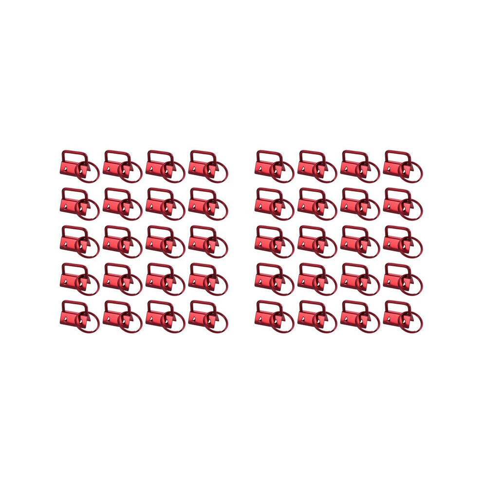 40Pcs Key Fob Hardware With Keychain Rings For Bag Webbing,Red 6033677621500