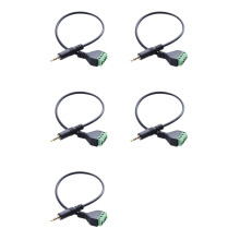 5Stück 3,5-mm-Schraubklemmenadapter-Lautsprecherkabel 4-Adriges Stereo-TRRS-Steckerloch zum AV-4-Schraubklemmen-Balun-Verbindungskabel