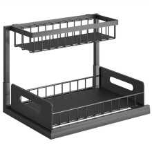 Onder de Gootsteen 2-Laags Schuifkast, Mandorganizer, Lade-Uittrekkast, Multifunctionele Gootsteenorganizer voor de Badkamer