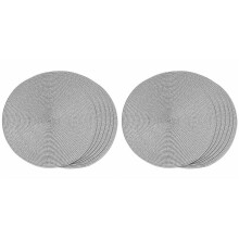 Manteles Individuales Redondos Trenzados Juego de 12 Tapetes para Mesas de Comedor Manteles Individuales Tejidos Lavables y Antideslizantes de 15