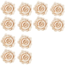 12X Drewniane Rzeźbione Aplikacje Onlay Rose Wood Carving Naklejka Niepomalowane Meble Bed Door Cabinet Dekoracje