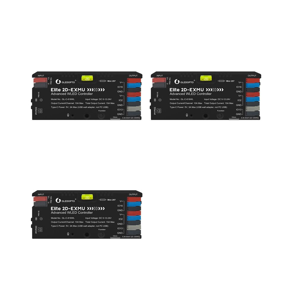 3X Gledopto Addressable Digital Strip Controller With Ethernet Interface Esp32 Wled Controller For Ws2811/Sk6812 Light 4712039559041