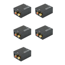 5X Digital Optical Toslink SPDIF Coax To Analog RCA Audio Converter Adapter med Fiberkabel