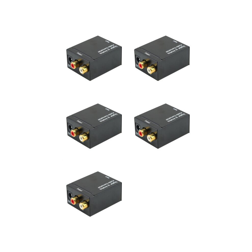5X Digital Optical Toslink Spdif Coax To Analog Rca Audio Converter Adapter With Fiber Cable 6031076904583