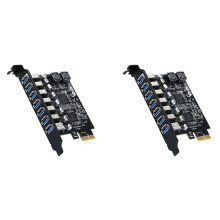 2X Adaptateur USB 3.2 Pci Express Pci E Vers 7 Carte Adaptateur D'Extension USB3 Gen1 Extension Pci-E Carte Pci Express