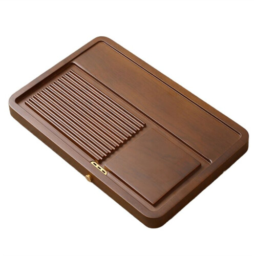 High Imitation Solid Wood Tea Tray Home Use Whole Rectangle Simple Bamboo Tea Tray Table with Drainage Pipe