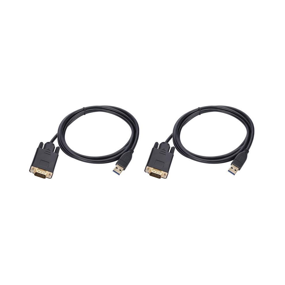 2Pcs 1.8M Usb 3.0 To Vga Cable 1080P Usb3.0 Male To Vga Male Converter Adapter Cable 6032003051325