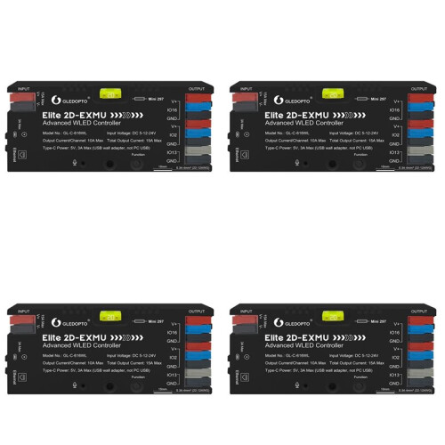 4X GLEDOPTO Addressable Digital Light Strip Controller with Ethernet Interface ESP32 WLED Controller for WS2811/SK6812