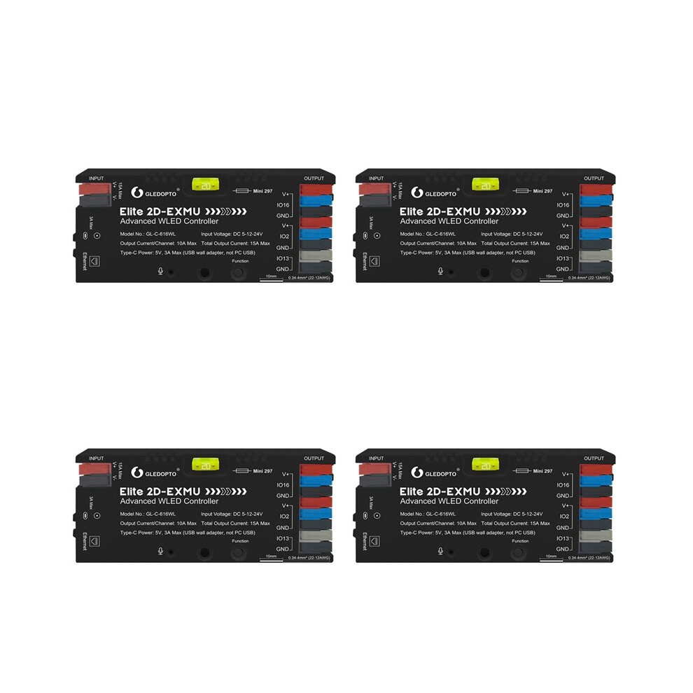 4X Gledopto Addressable Digital Strip Controller With Ethernet Interface Esp32 Wled Controller For Ws2811/Sk6812 Light 6032398817599