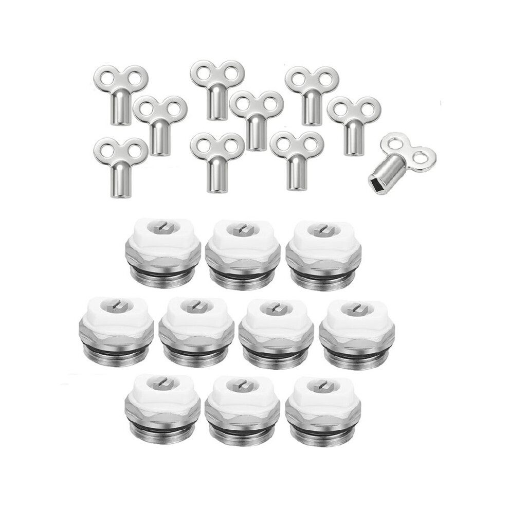 Radiator Bleed Valve, Radiator Bleed Valve 1/2 Inch With 5 Bleed Keys, Copper Heating Valve, Heating Exhaust Wrench 6033079466655