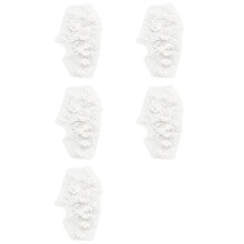 5X Beaded Hot Drilling Lace Bridal Beaded Flowers Embroidery Patches White