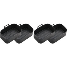 4X Air Fryer Liners for Air Fryer Dual, Reusable Air Fryer Silicone Liner for Air Fryer Accessories,Black
