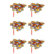 6X Nastro Danza Nastro Arcobaleno Danza per Bambini Ginnastica Ritmo Stick Nastro Colorato per Ginnastica Articoli Sportivi (2M)