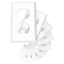 10-Pack Unbreakable 1-Gang Standard Size Duplex Receptacle Wall Plates Polycarbonate Thermoplastic Covers