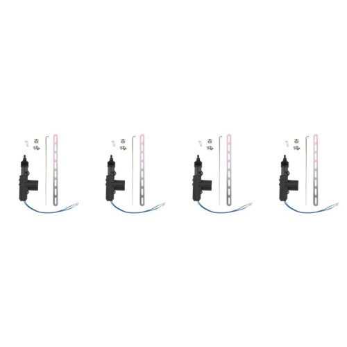 4x 2 Wire Universal Electric Remote Central Door Lock Actuator Auto Heavy-Duty 12V Power Locking System Single Type Kit