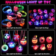 24-teiliges Set leuchtender Geburtstagsartikel, LED-Accessoires im Halloween-Stil, ungiftige Silikon-Fidget-Toys, kleine Geschenke mit Ringen für