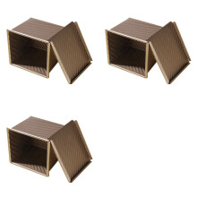 3X Loaf Pan with Lid, 0.55Lb(250G) Dough Capacity Non-Stick Square Toast Box for Oven Baking