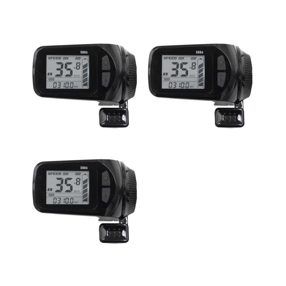 3X 24V/36V/48V/60V S886 Ebike Lcd Display Panel Thumb Throttle 5Pin 6Pin For Electric Bicycles E-Scooter(5Pin) 6032398851296