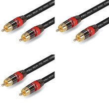 3X FSU Digital Audio Cinch Kabel Premium Stereo Cinch zu Cinch Koaxial SPDIF Kabel Stecker Lautsprecher Hifi Subwoofer Kabel AV 2M