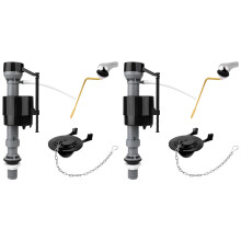2X Universal Toilet Flusher Replacement Kit Toilet Flush Flapper Repair Kit Include Toilet Fill Valve Flapper Handle