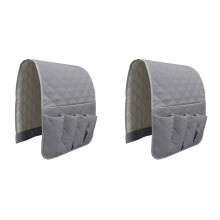 2X Sofa Armrest Organizer with 5 Pockets, 13x34.5Inch Soft Armchair Storage Bag for Tablet Phone Glasses Magazines