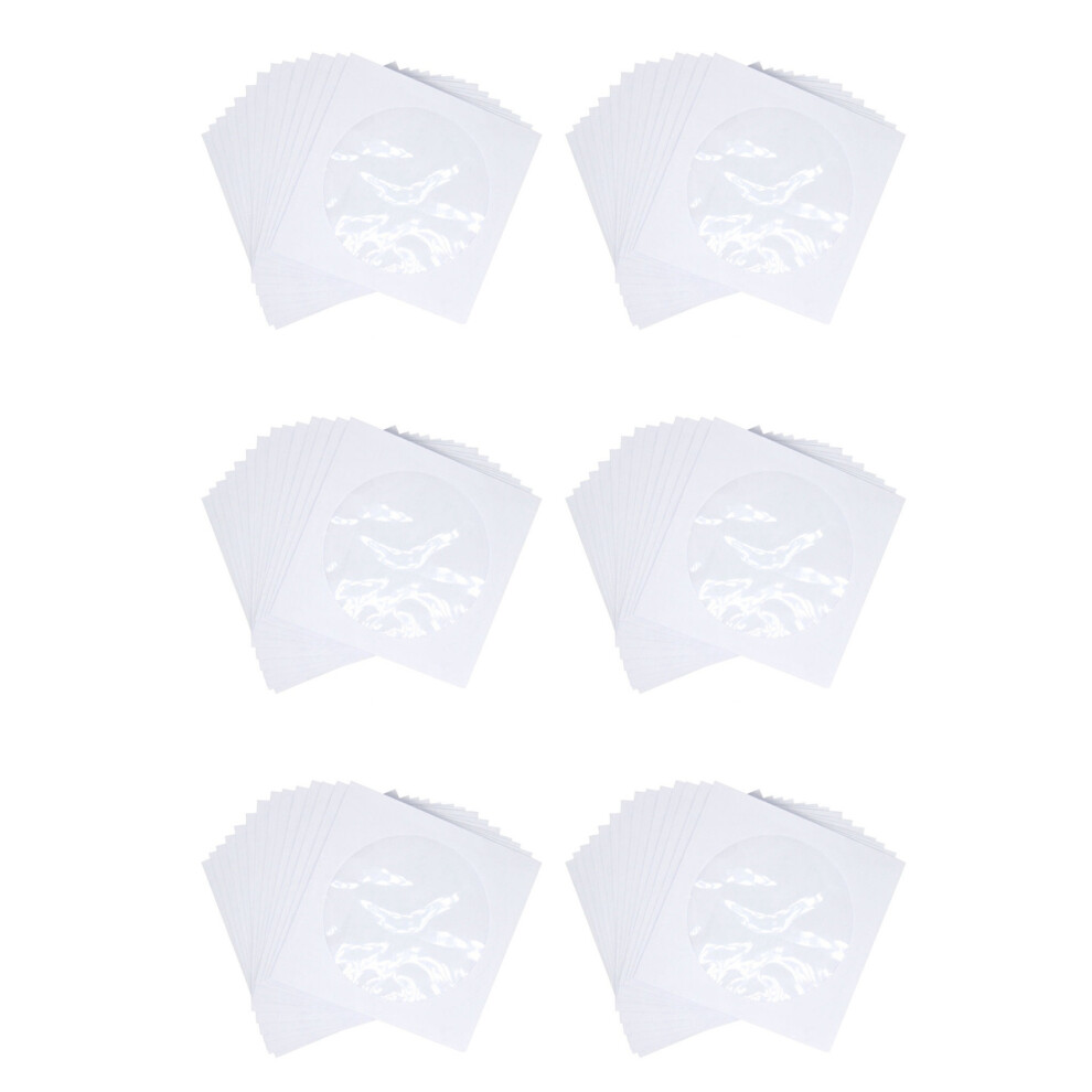 Semoic Cd Dvd Sleeves, Dvd Cd Media Paper Envelop Sleeves Holder With Clear Window Close Flap White, Pack Of 600