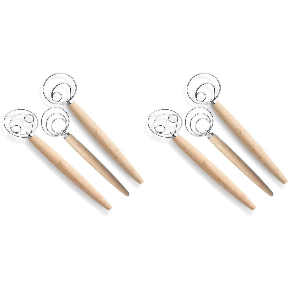 Danish Dough Whisk Bread Mixer,6 Pcs Stainless Steel Dutch Whisk For Cake Dessert Bread Pizza Pastry Kitchen Baking Tool 6032332993440