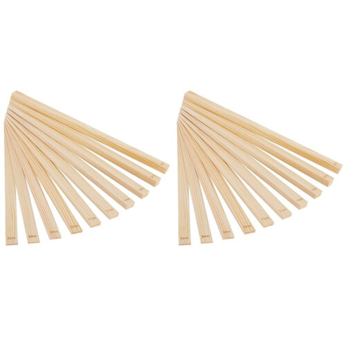 20 Pcs Pottery Teaching Rolling Mud Stick Guide Set, 5 Size Mudboard Guide Wooden Strips, Pottery Tool Clay Tools