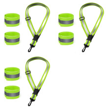 3X Reflexbåge för Promenader på Natten, Reflekterande Löparkläder Natt med Hög Synlighet, med 6 St Reflekterande Armband