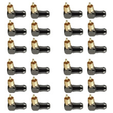 24 Pièces Connecteur RCA Prise Audio Mâle Connecteur de Borne de Haut-Parleur Coudé à Angle Droit de 90 Degrés pour Souder le Câble Vidéo