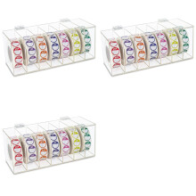 3X Acrylic Day of the Week Covered Label Dispenser 7-Slot Dispenser Day of the Wall Mount Roll Dispenser (No Label)