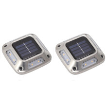 2 Szt Solarnej Lampy Gruntowej LED, Wodoodpornej, Ciepłej Lampy Ogrodowej Solarnej, Zewnętrznej, do Oznakowania Podjazdu