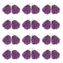 24pcs Cheerleading Pom Poms Compatible with Adults Kids Cheerleaders Party Purple A